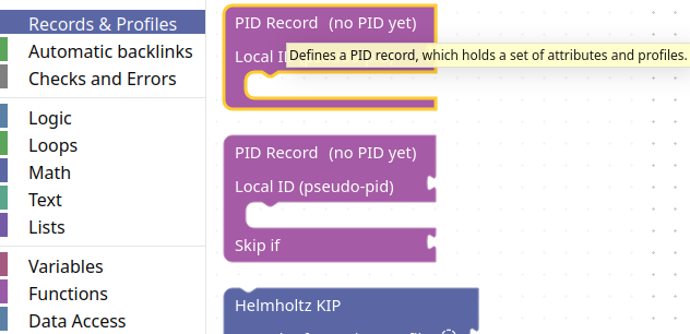 The left sidebar with the “Records & Profiles” menu open.