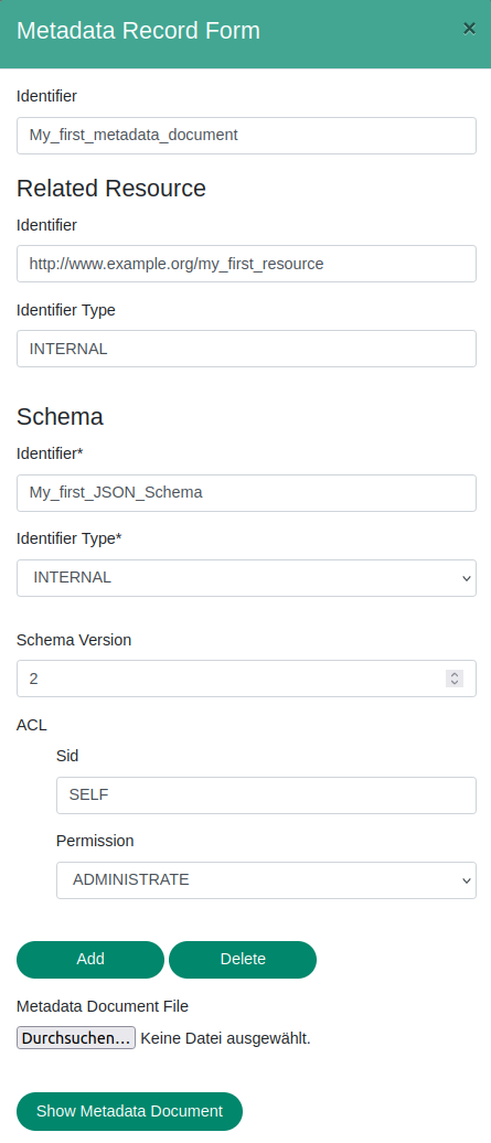 List of Schema Records