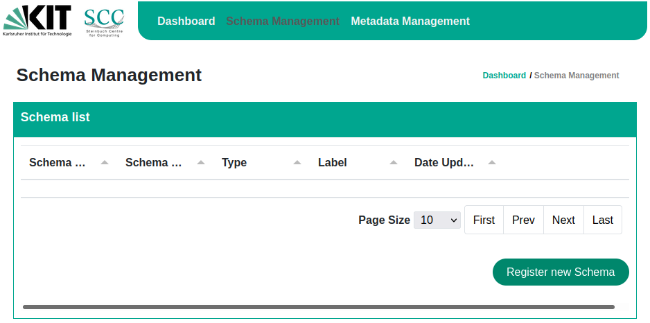 Schema Management GUI