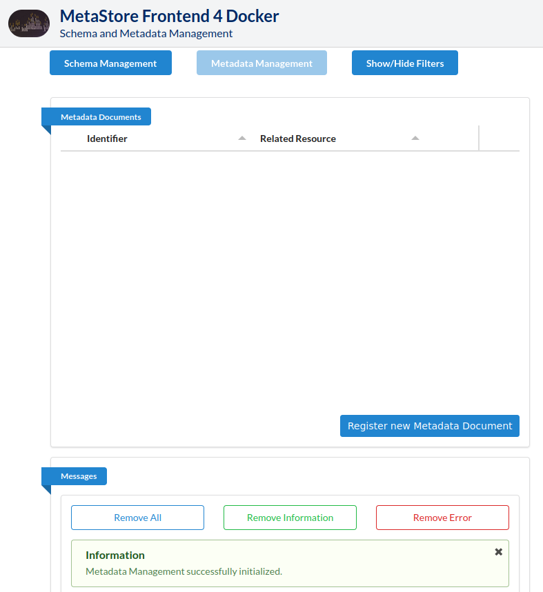 Metadata Management Table