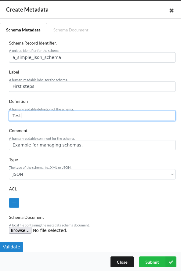 Schema Record Form